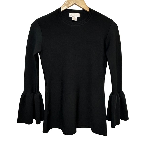 Rachel Parcell Tops - Rachel Parcell Bell Sleeve Blouse Womens Small Black Knit Ruffle Whimsigoth